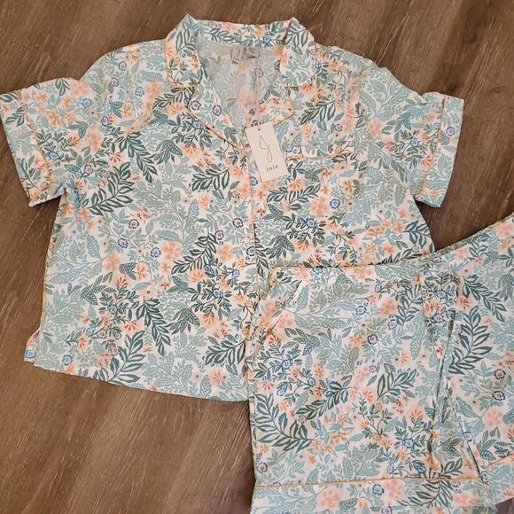 Joie floral 2pc super soft pajamas loungewear shirt shorts plus size 2X NEW!!!! - Picture 6 of 11